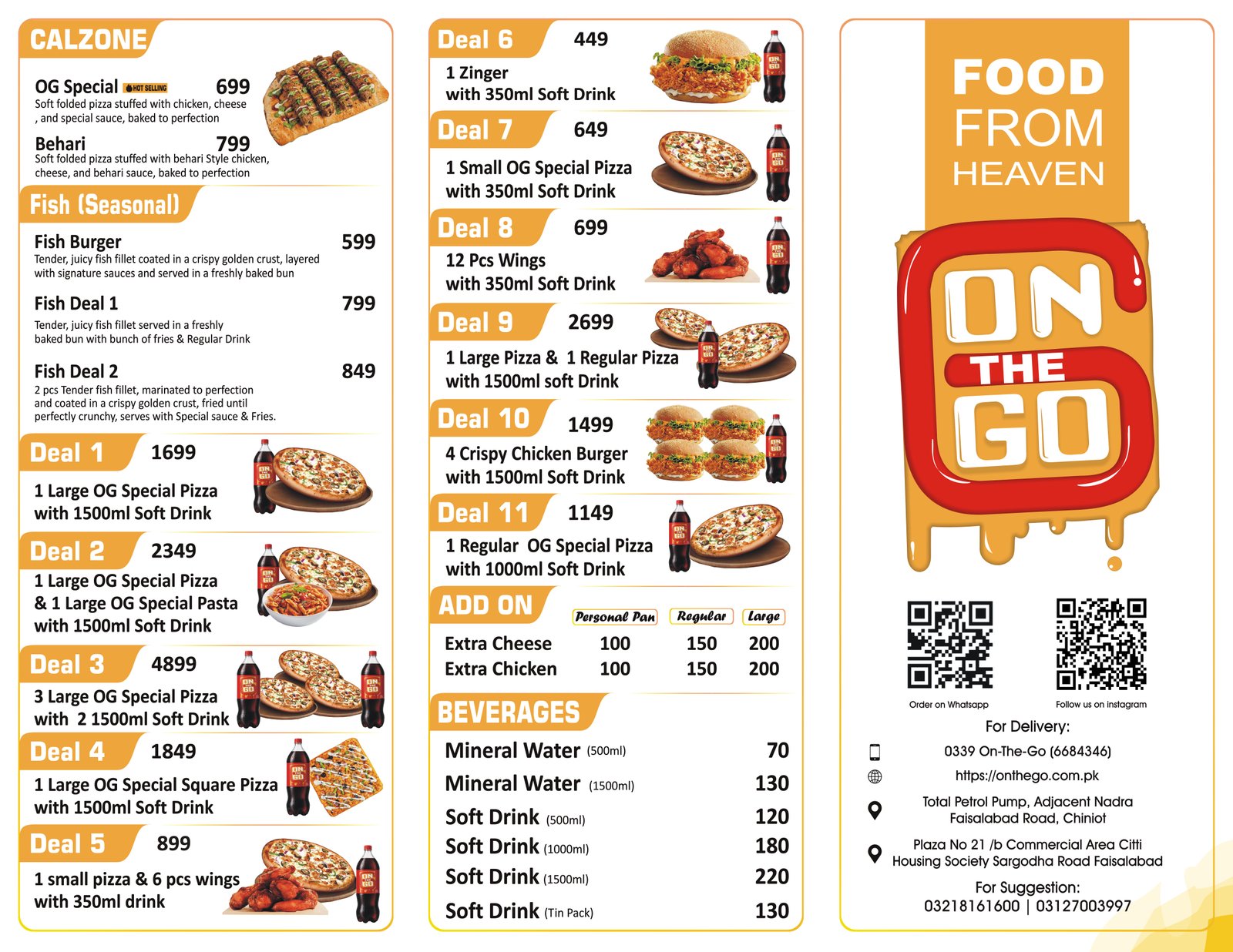 On the Go Menu Page 1